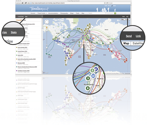 Free Travel Maps Map Your Trips Travellerspoint